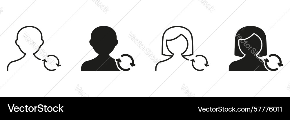User profile update icons set refresh vector image