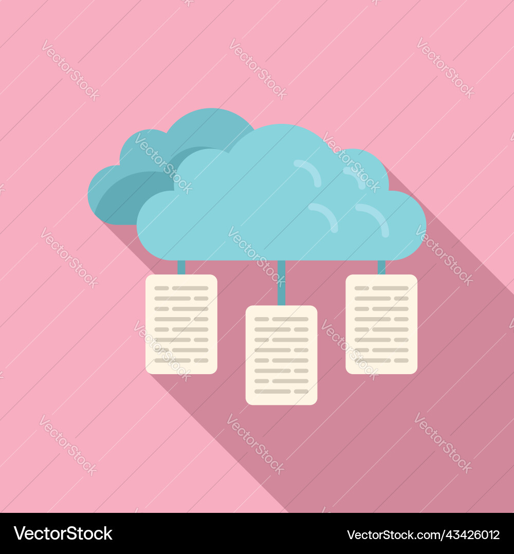 Cloud data server icon flat software Cloud data server icon flat software vector image