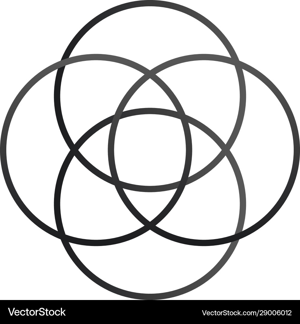 Four overlapping circles infographic template vector image