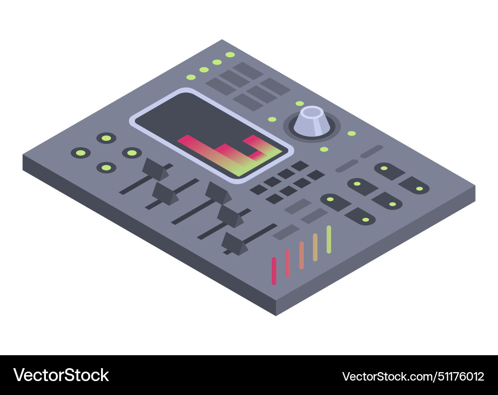 Isometric control panel spaceship with slider Isometric control panel spaceship with slider vector image