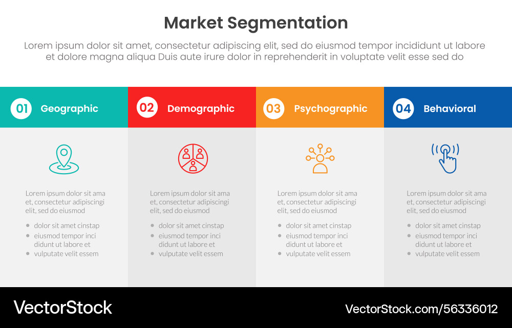Market segmentation framework analysis vector image
