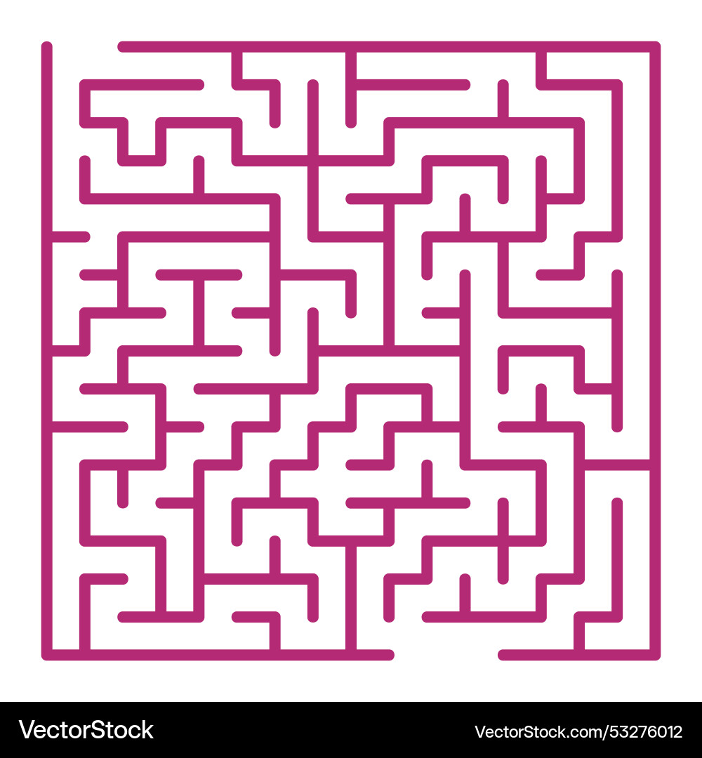 Maze shape design element there is one entrance Maze shape design element there is one entrance vector image