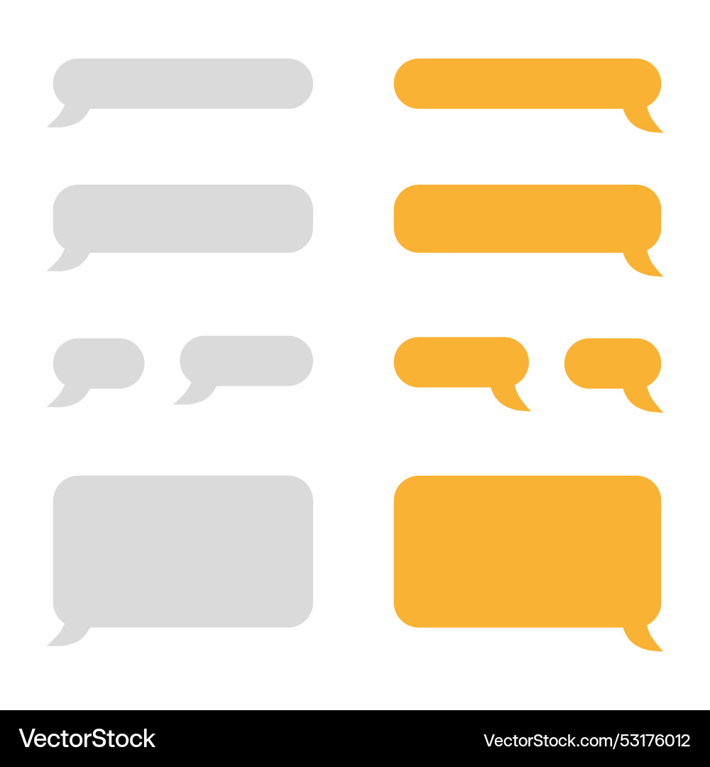 Text message speech bubble quote template set Text message speech bubble quote template set vector image