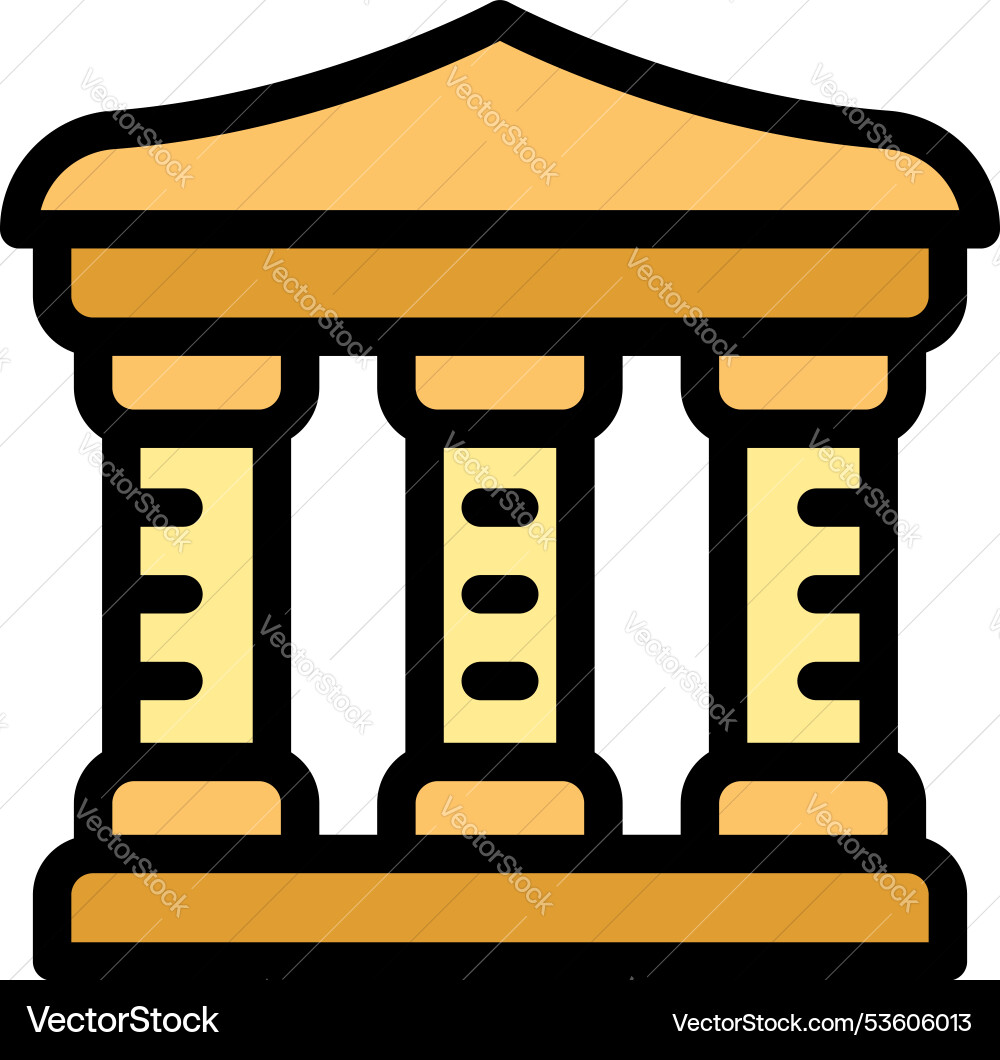 Ancient building with columns representing Ancient building with columns representing vector image