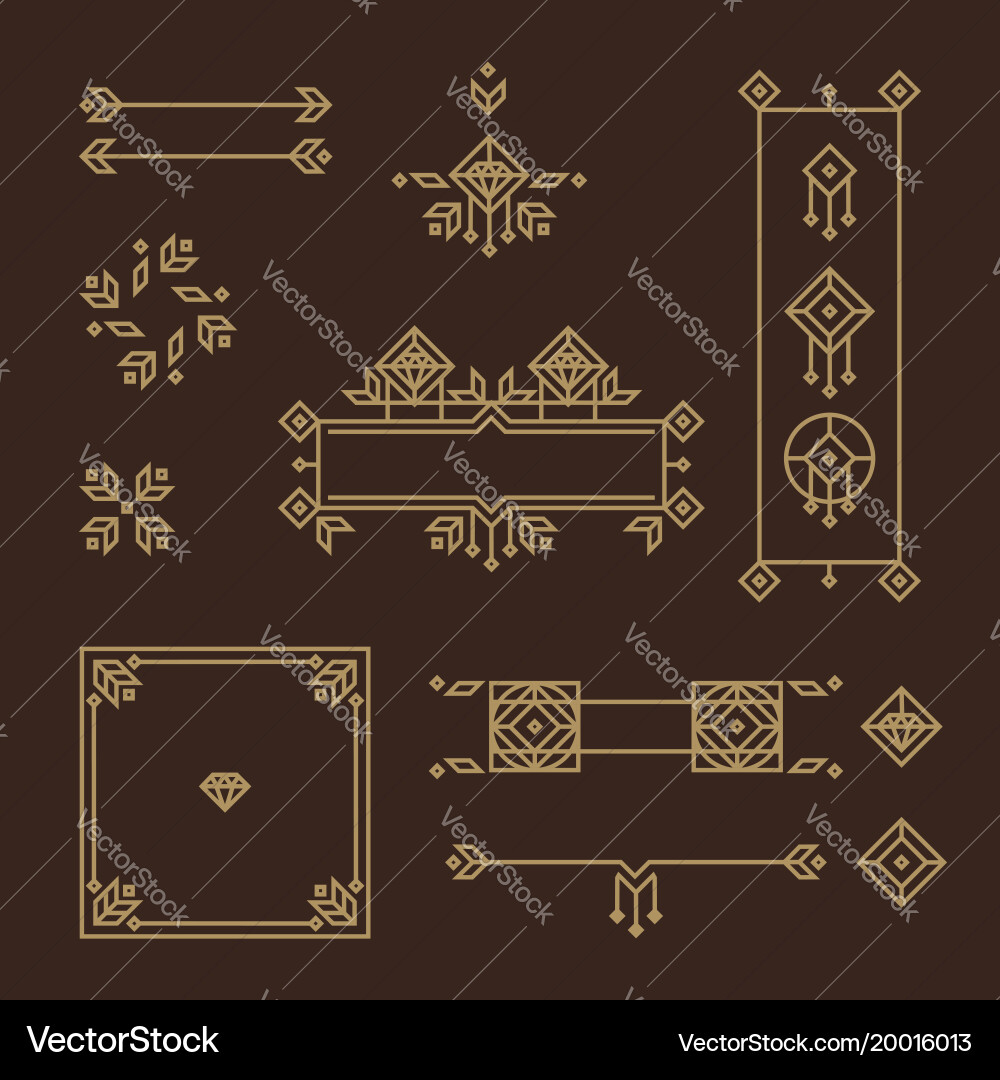 Art Deco Frame Collection Vector Image