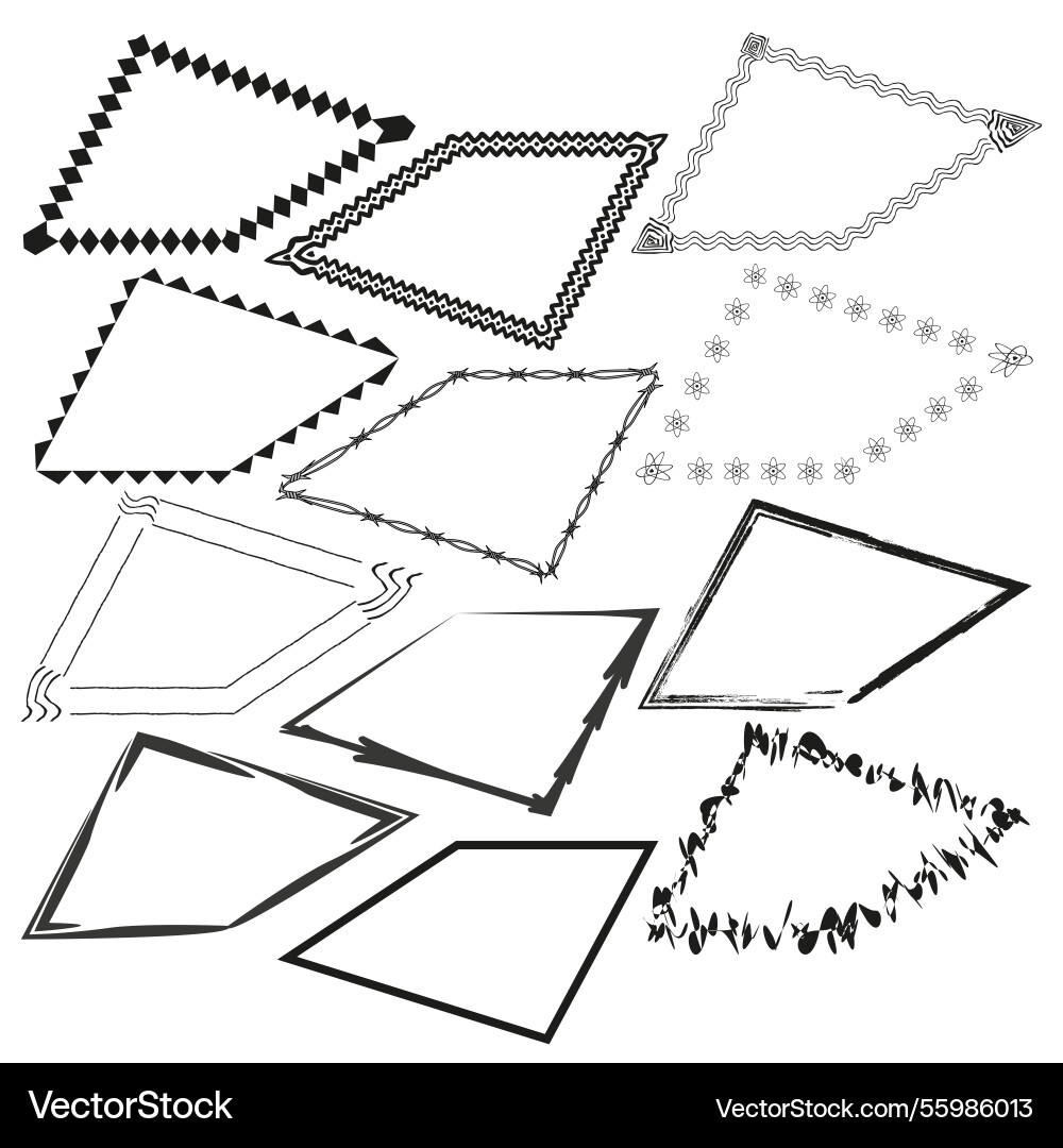 Decorative triangle frames various abstract Decorative triangle frames various abstract vector image