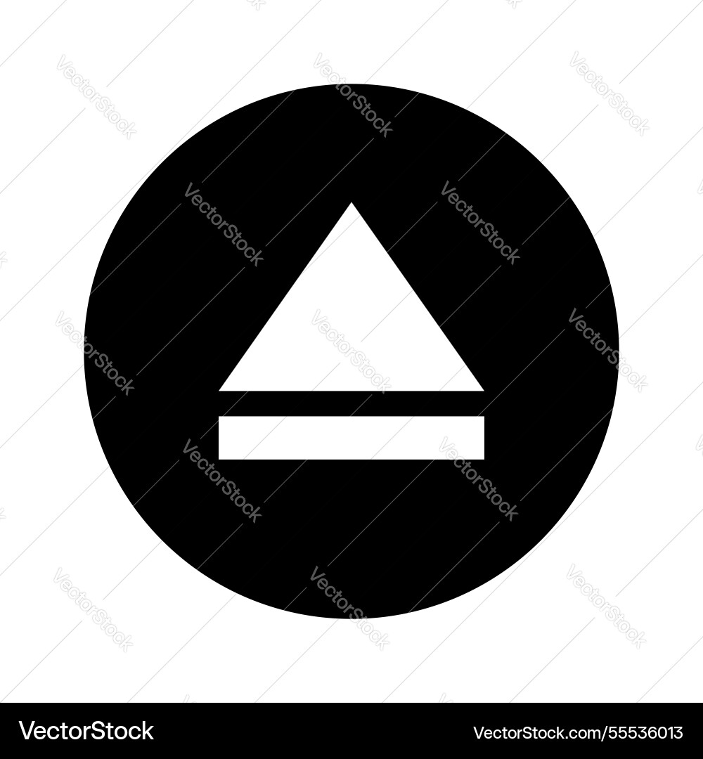 Eject icon symbol in circle shape Vector Image