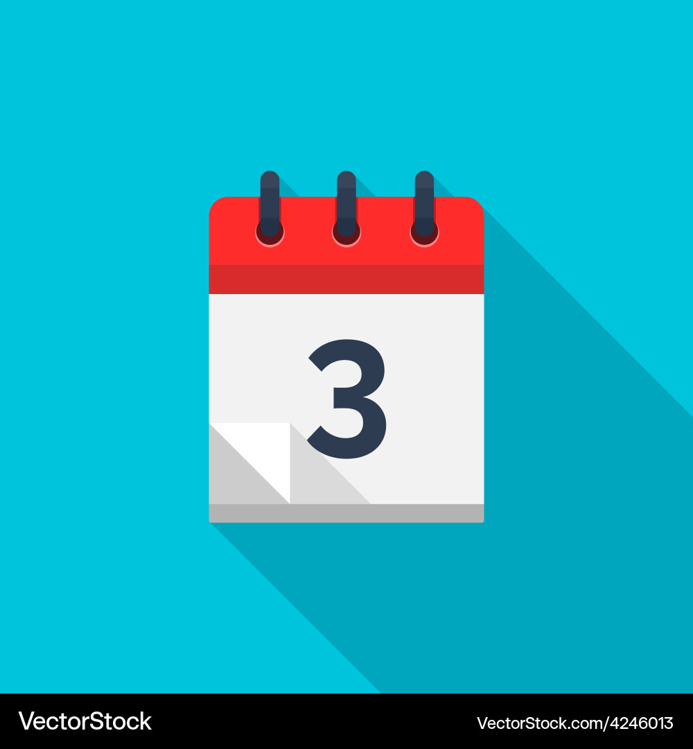 Flat calendar icon date and time background Vector Image