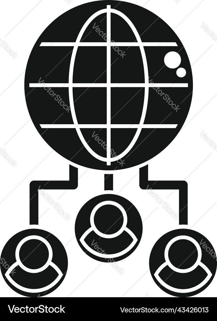 Global customer database icon simple crm vector image