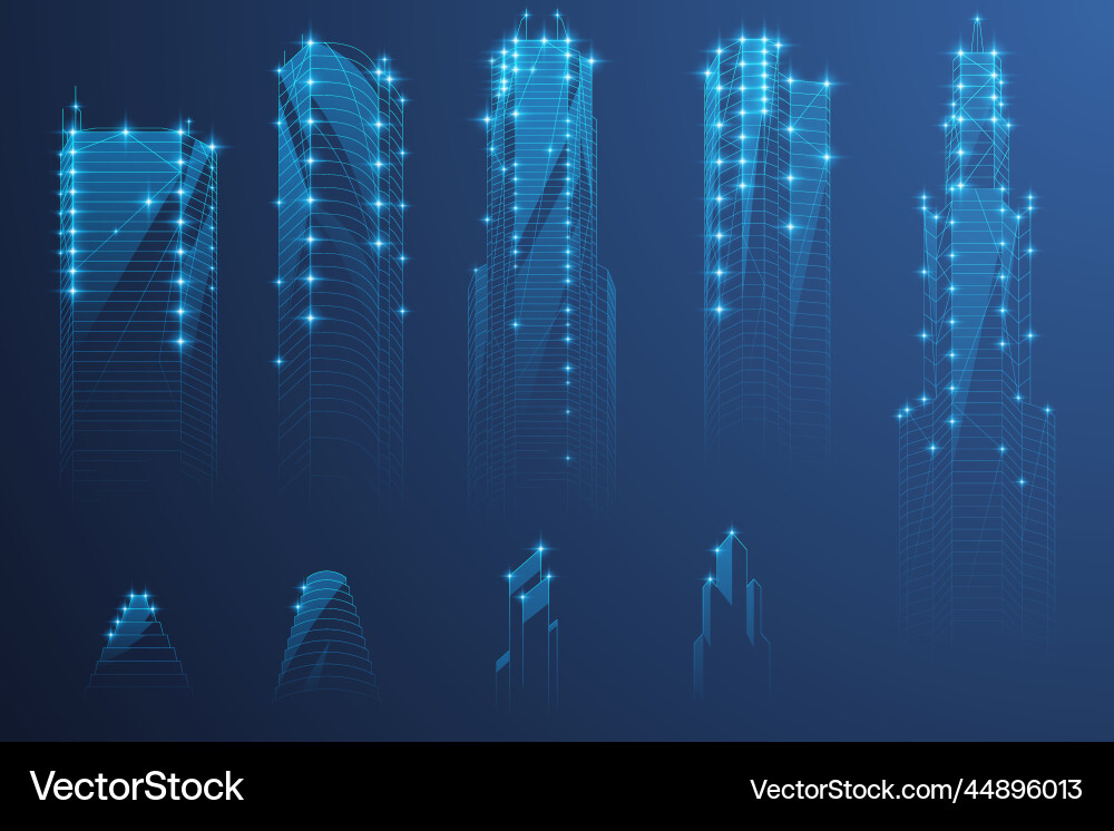 Polygonal city futuristic buildings Polygonal city futuristic buildings vector image