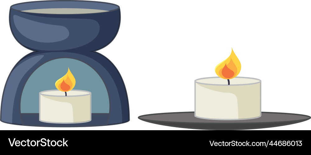 Spa candle objects isolated vector image