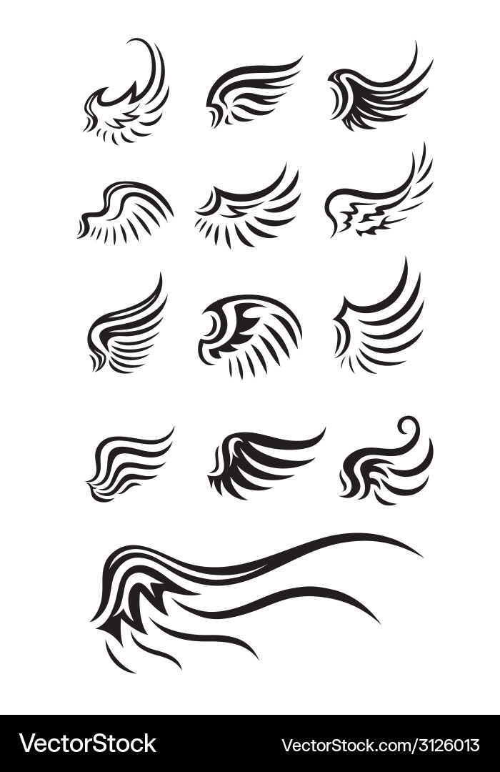 Tribal Wing Motif vektorbild