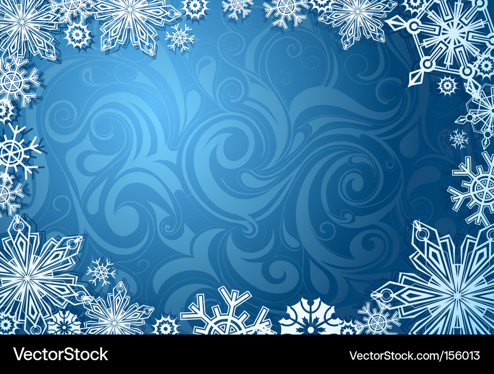Winter Snowflake Border Vector Image