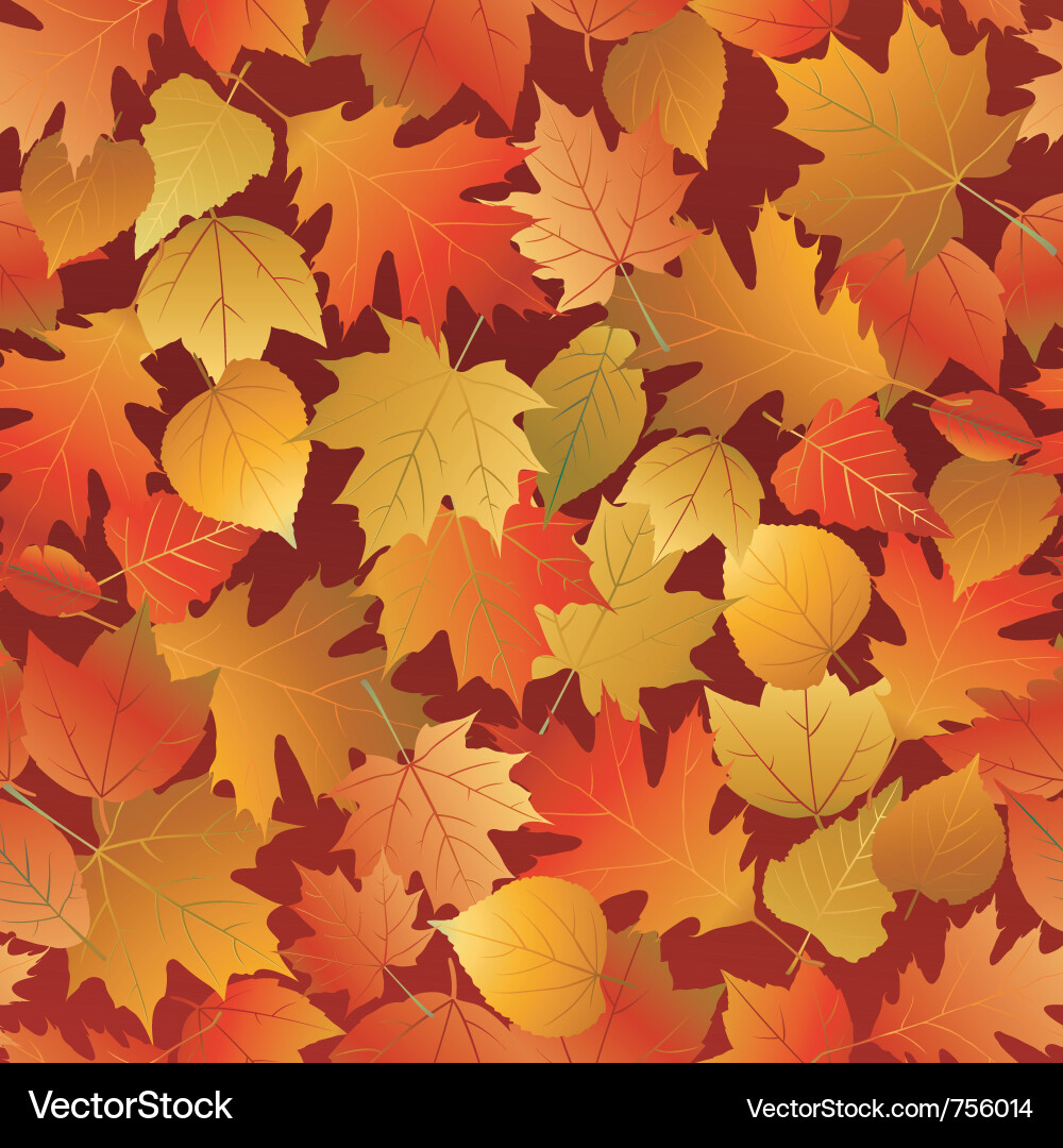 Autumn Leaf Pattern - Seamless Vector Image