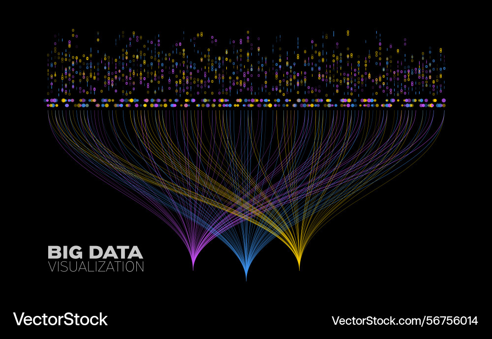 Big data visualization large streams Vector Image