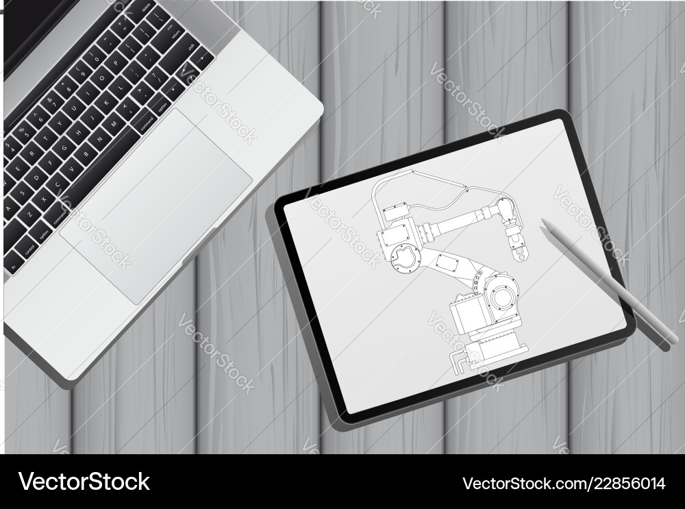Creating an industrial robot design vector image