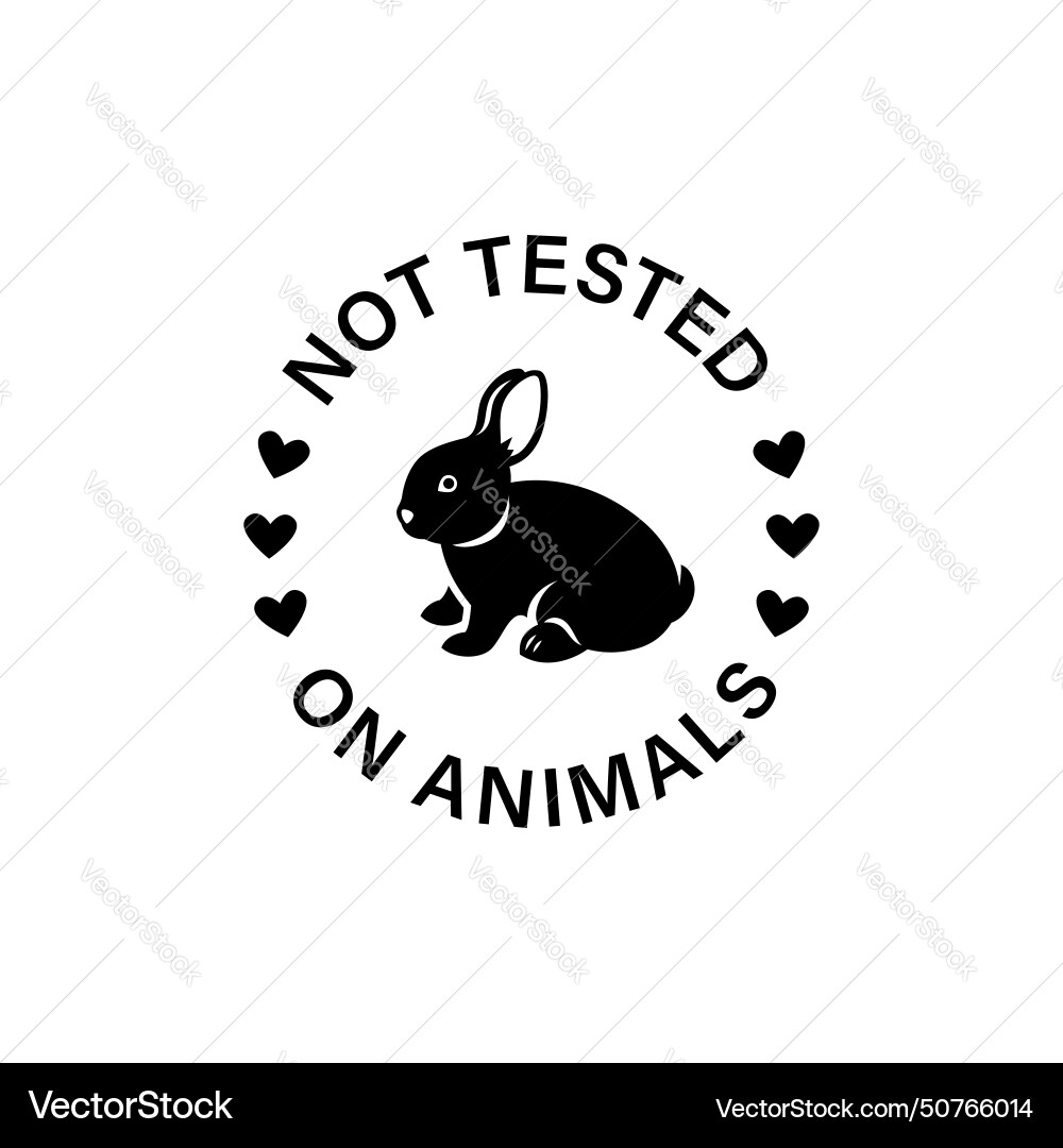 Cruelty free not tested on animals rabbit logo vector image