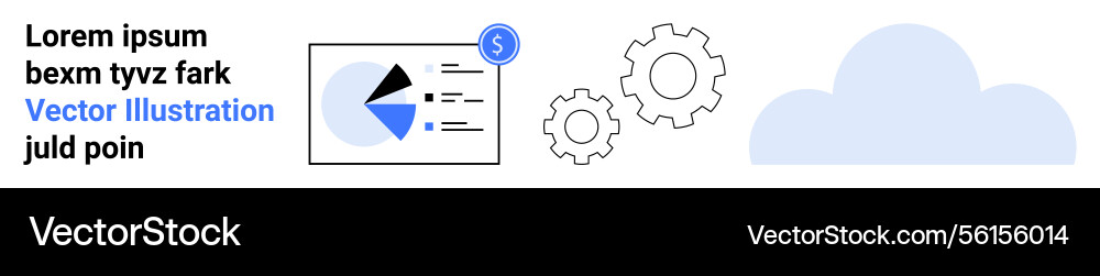 Data visualization with charts gears and cloud Data visualization with charts gears and cloud vector image