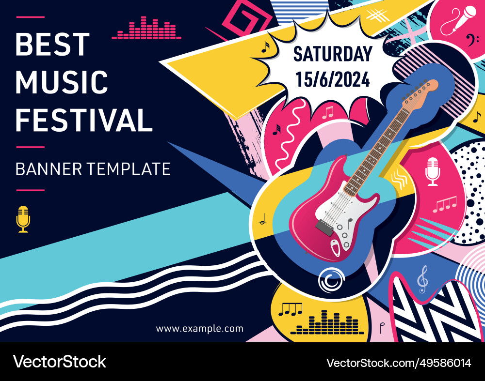 E-Musik Festival Poster Vektorbild