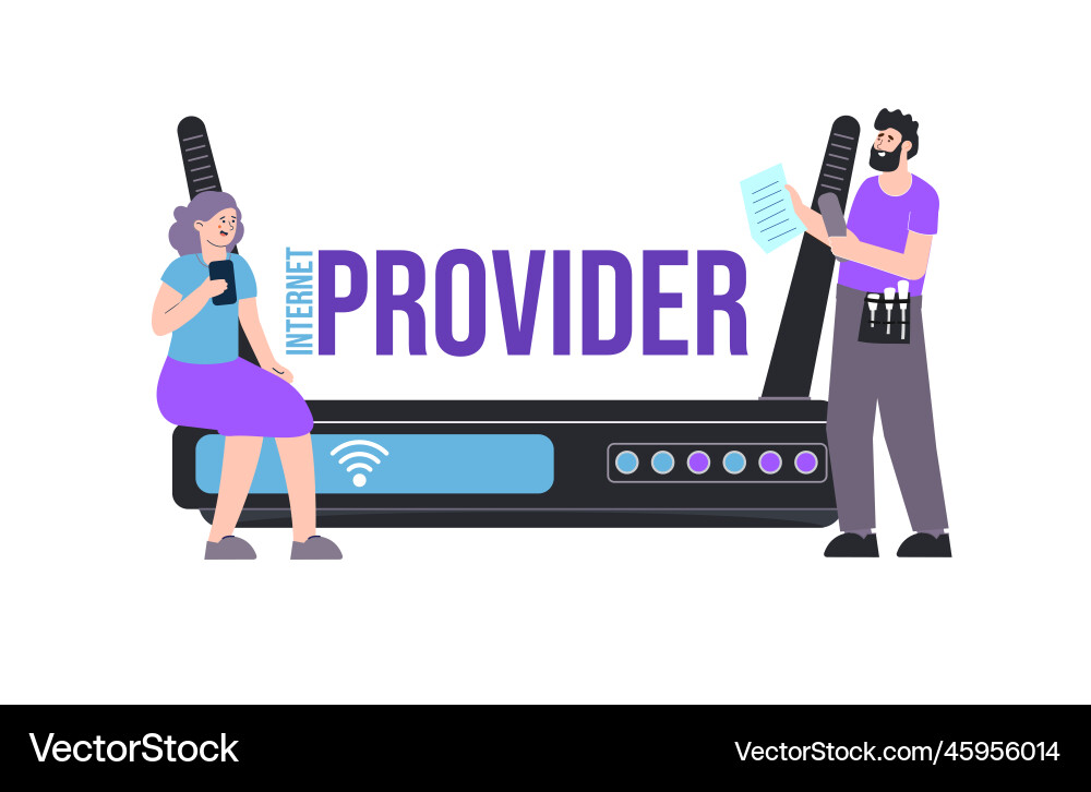 Internet Router Setup Vector Image