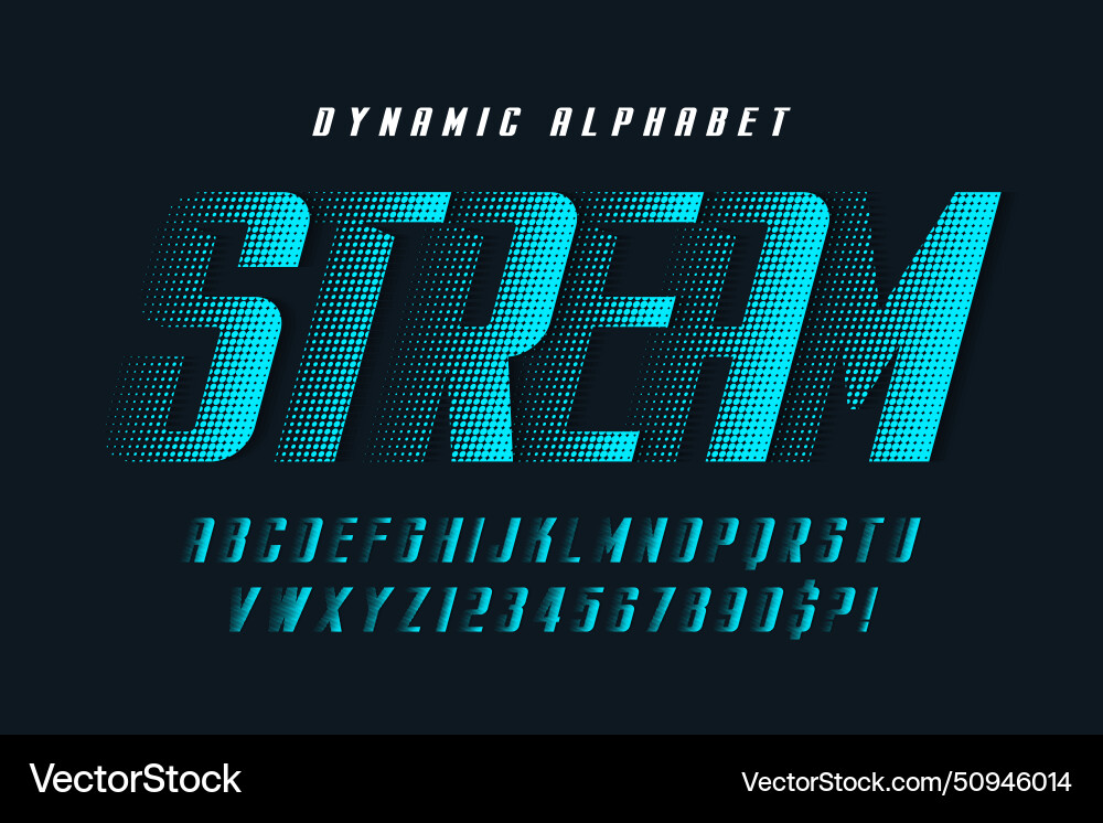Racing alphabet design dynamic typeface letters Vector Image