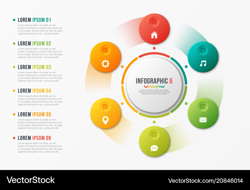 Rotating circle chart template infographic design Rotating circle chart template infographic design vector image