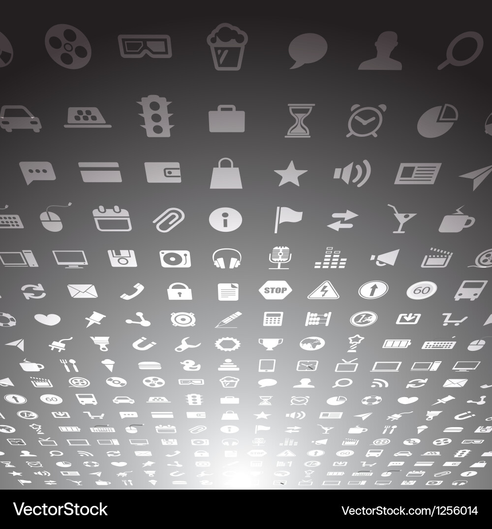 Web application icons collection vector image