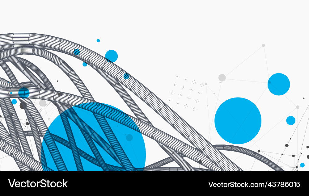 Abstract background with a wireframe dynamic Abstract background with a wireframe dynamic Vector Image
