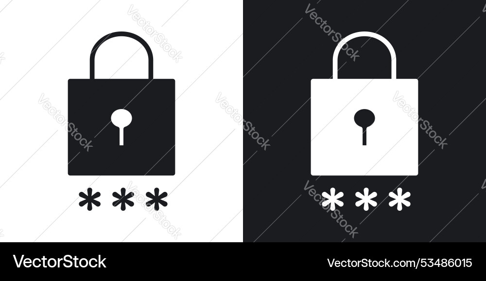 Code lockline in thin line black color flat Vector Image