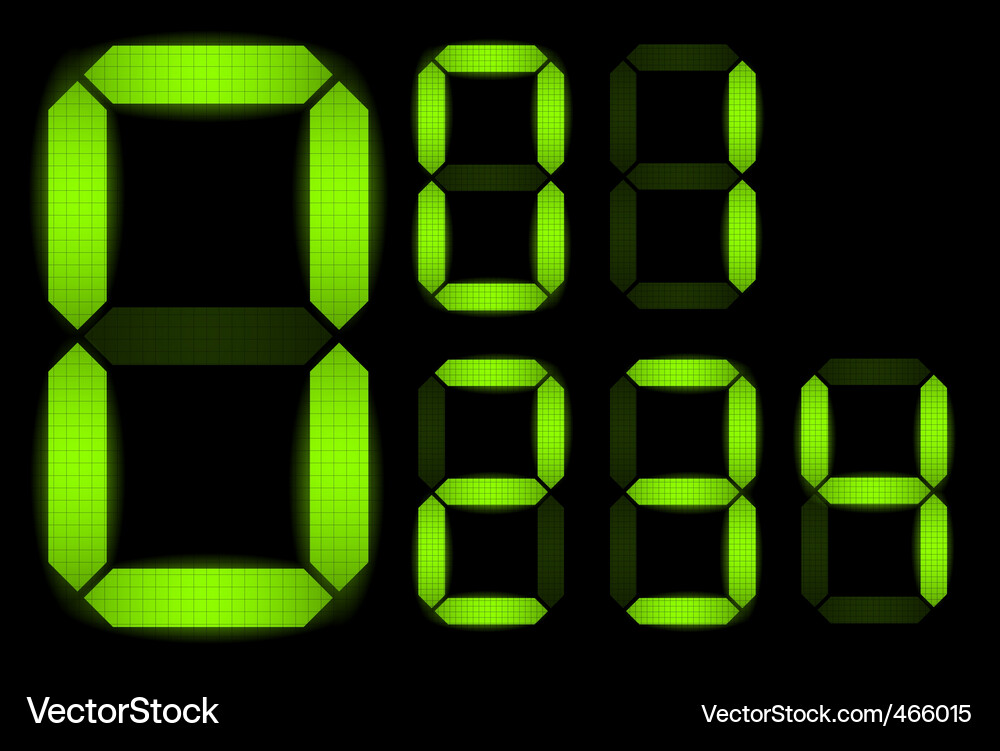 Digital Number Display Vector Image