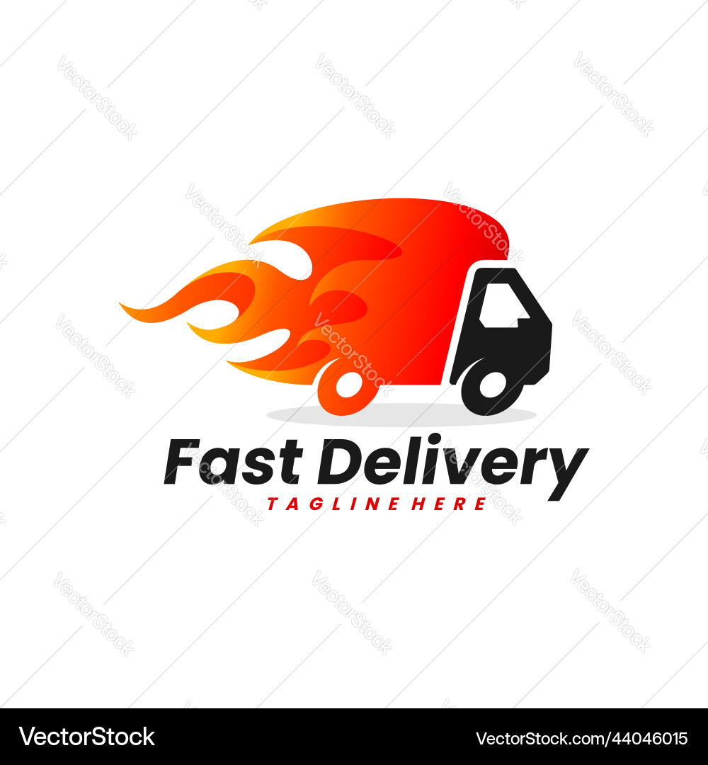 Fire Truck Delivery Logo Vector Image