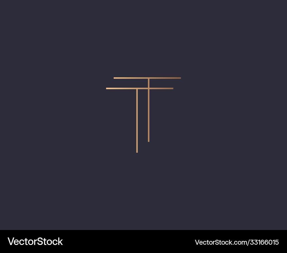 Gradient Linear T Monogram Logo vector image