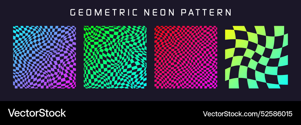 Groovy checkered pattern colorful distorted tiled Groovy checkered pattern colorful distorted tiled vector image