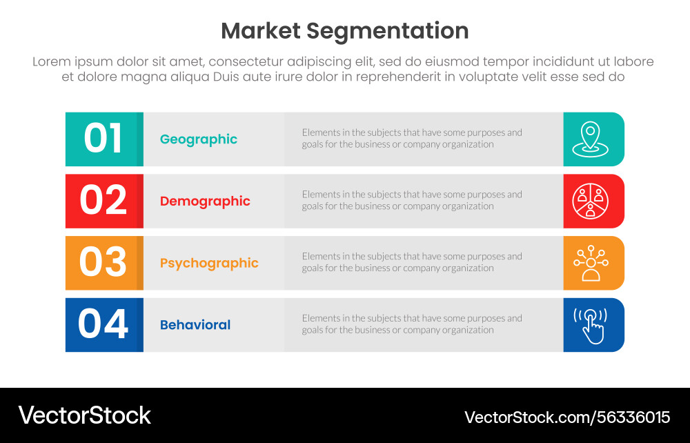 Market segmentation framework analysis Vector Image