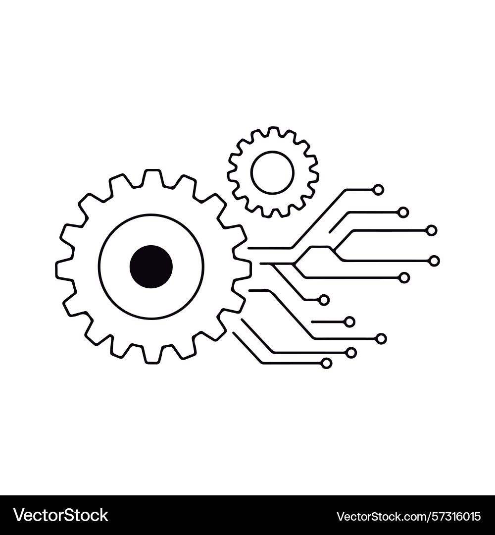 Mechanics of technology automation Vector Image