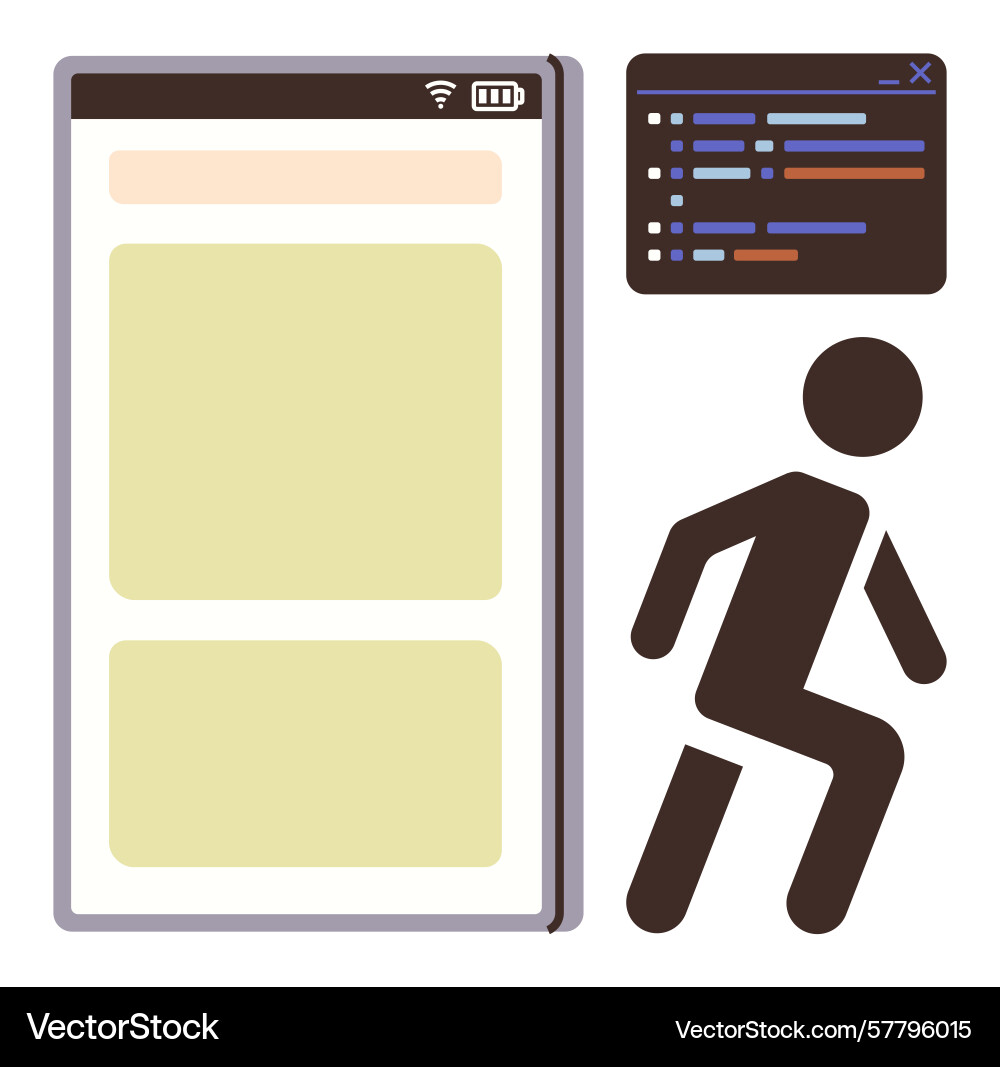 Mobile app development with agile workflow vector image