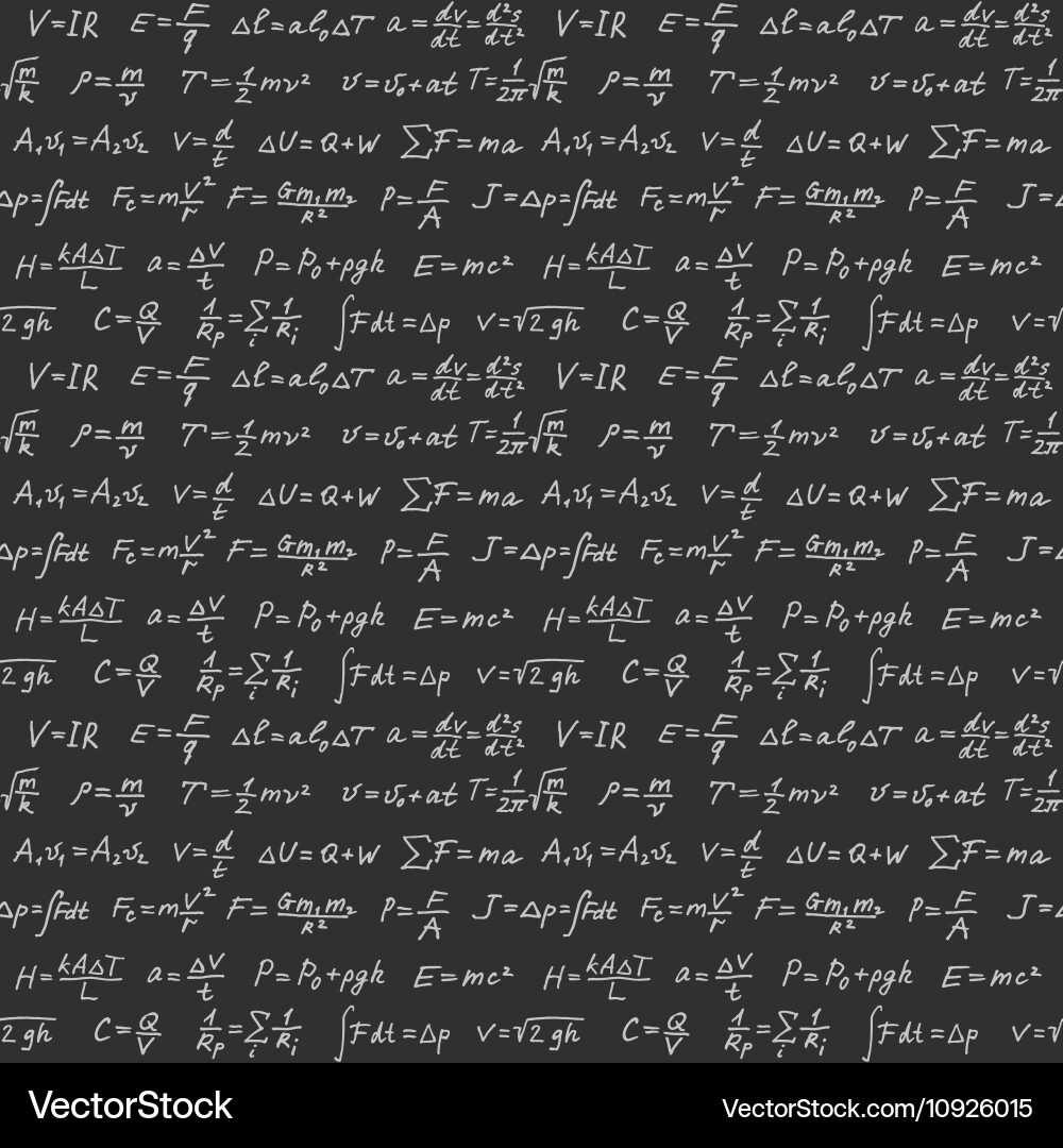 Physics Equations Seamless Pattern vector image