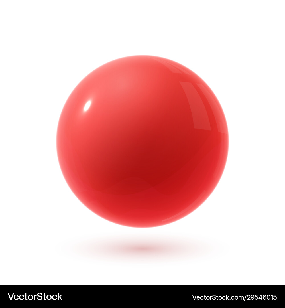 Realistic red glossy 3d sphere with reflection Realistic red glossy 3d sphere with reflection vector image