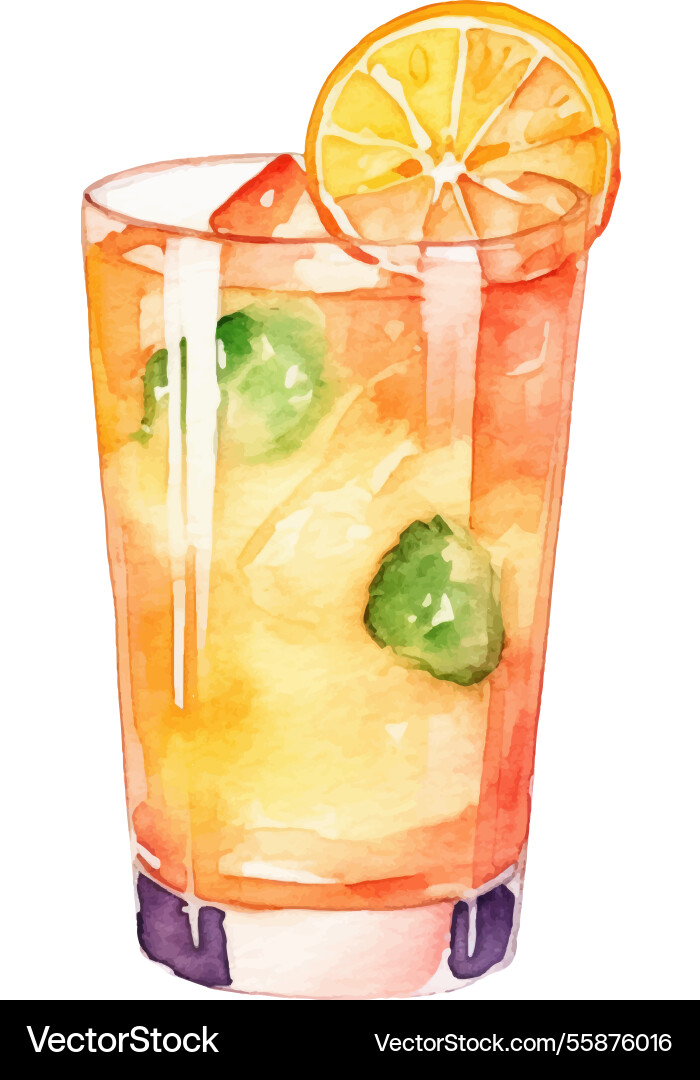 Aquarell bemalte Cocktail handgezogenes Design Aquarell bemalte Cocktail handgezogenes Design vektorbild