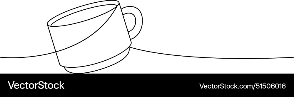Espresso coffee cup one line continuous drawing Vector Image