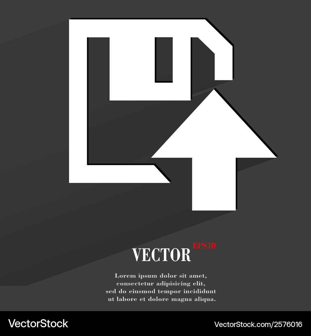 Floppy disk upload flat modern web button Vector Image
