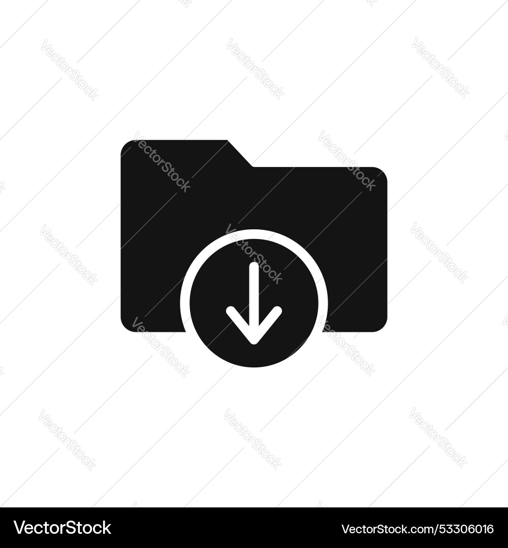 Folder download icon set file button Vector Image