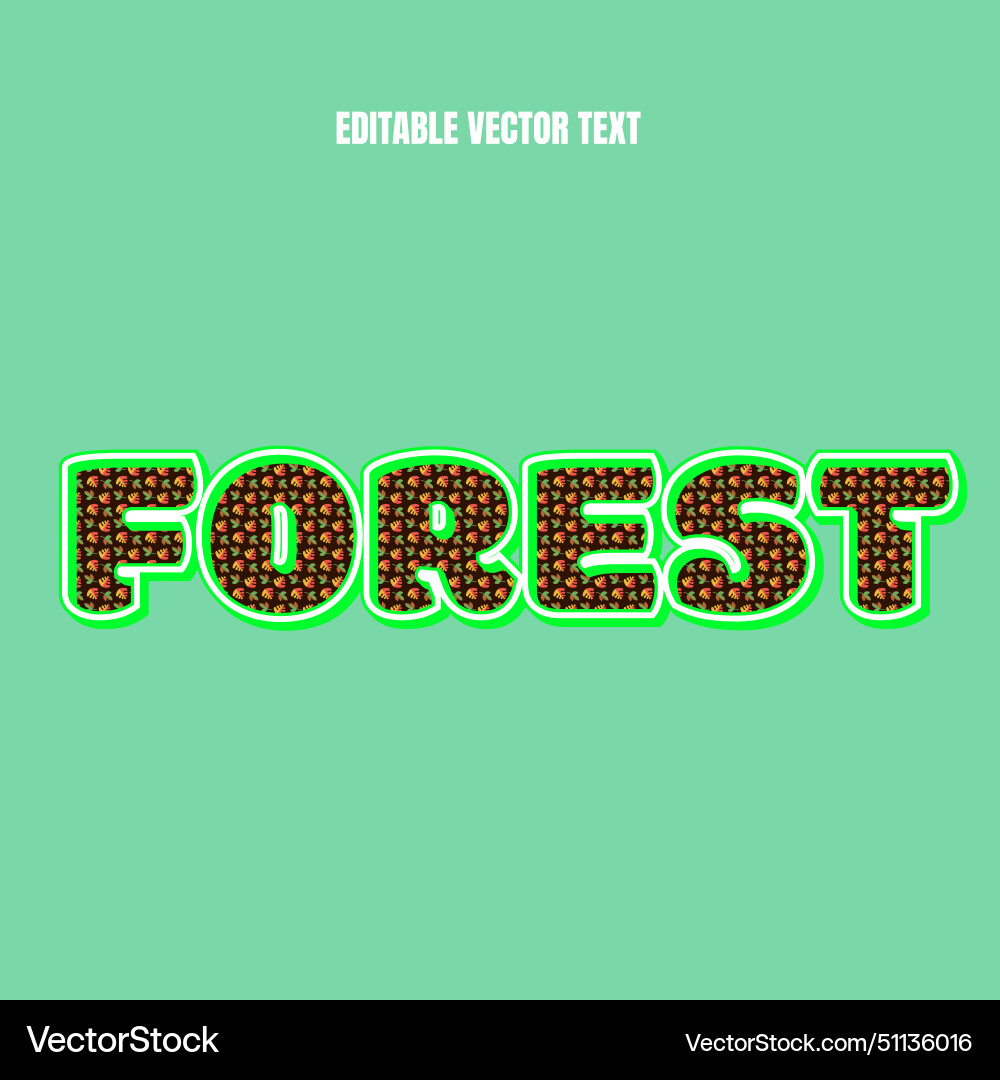 Forest text effect Vector Image