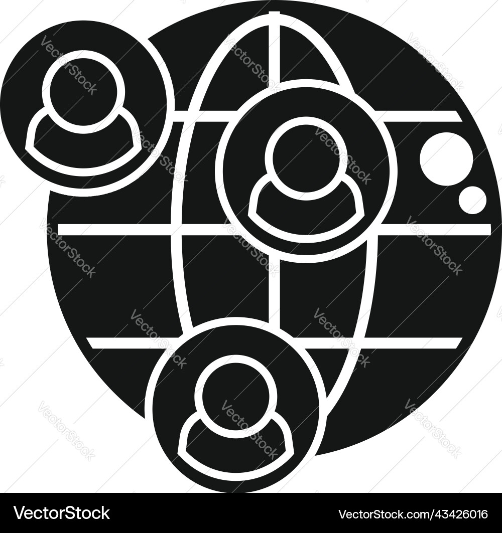 Global client icon simple crm data Global client icon simple crm data vector image