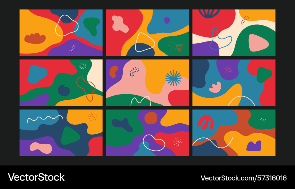 Organic abstract blob background set Vector Image