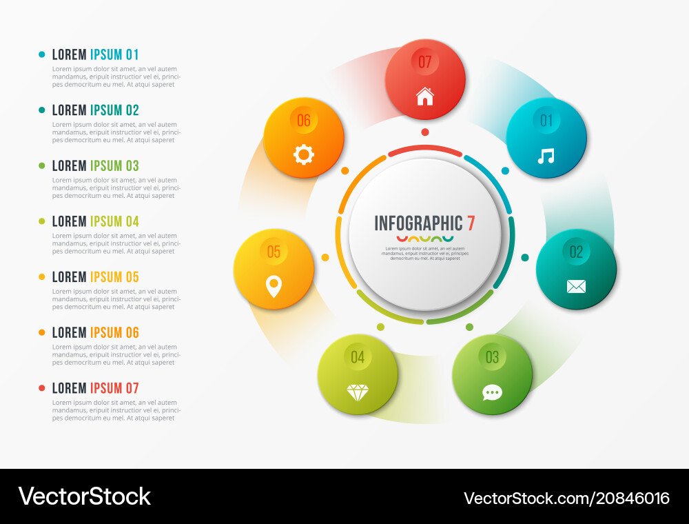 Rotating Circle Chart Infographic Template vector image
