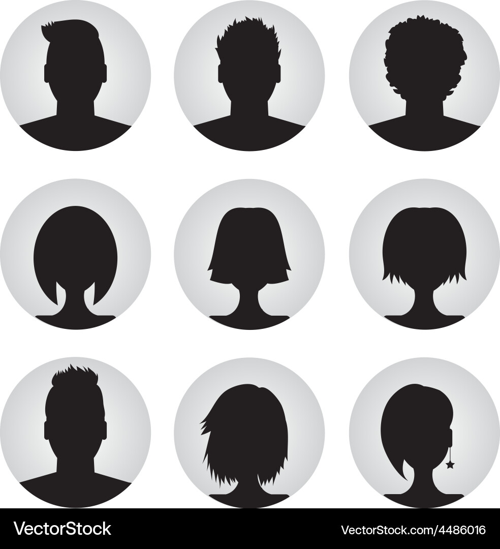 Set of colorful user profile vector image