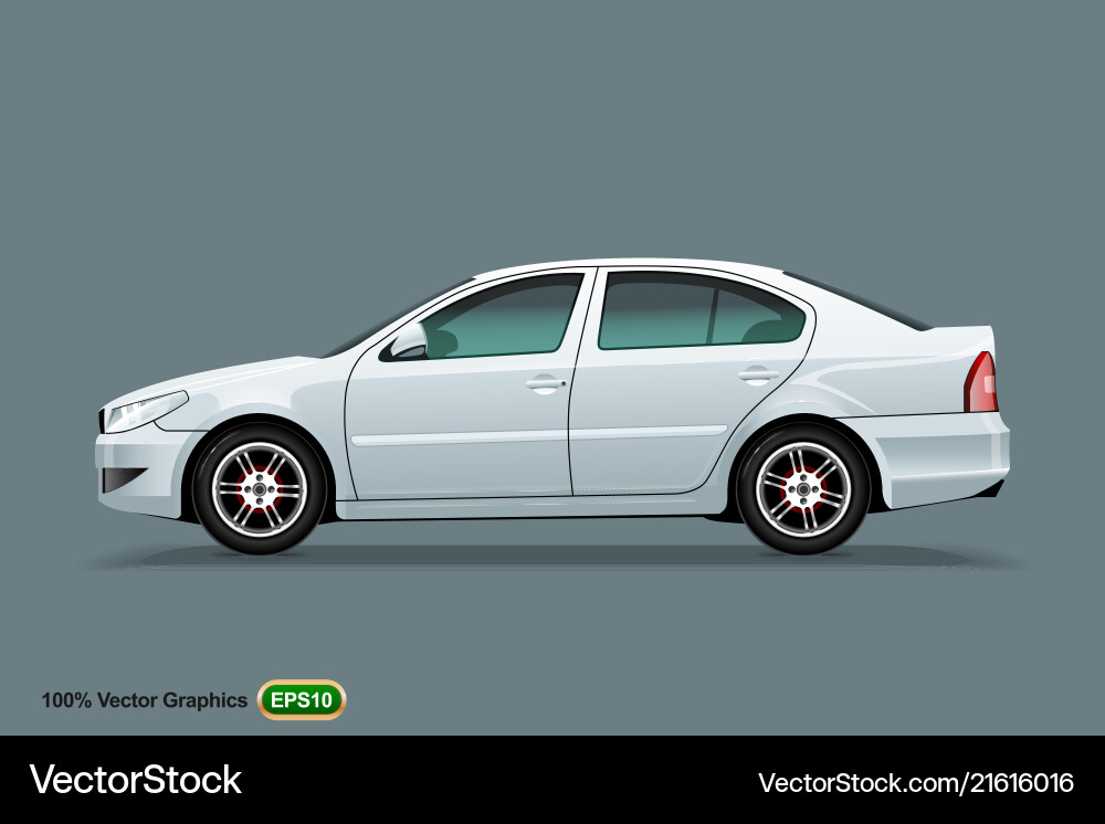 Weißes Auto mock up isoliert auf grau Hintergrund Vektorbild