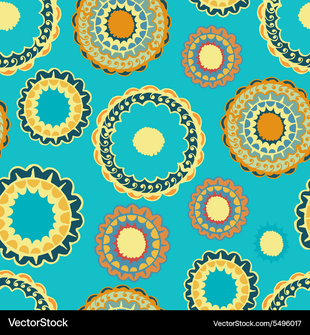 Abstract seamless with round gold pattern Vector Image
