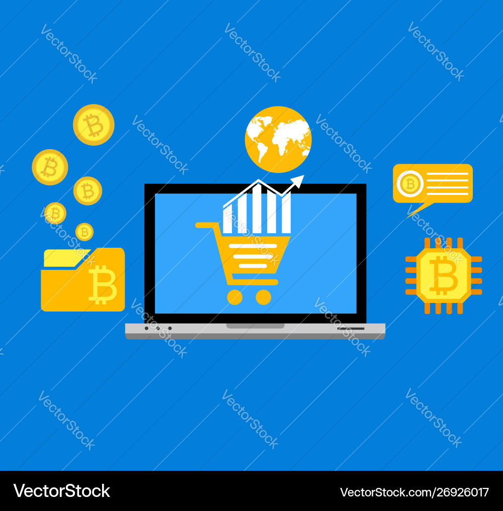 Blockchain scheme mining crypto currency server Blockchain scheme mining crypto currency server vector image